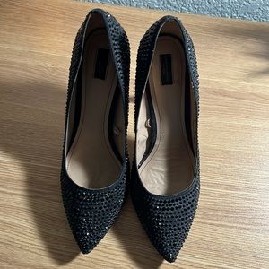 Zara black bling bling pumps